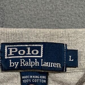 90s Polo Ralph Lauren Men's L Heather Gray Short Sleeve Cotton Pique Polo Shirt
